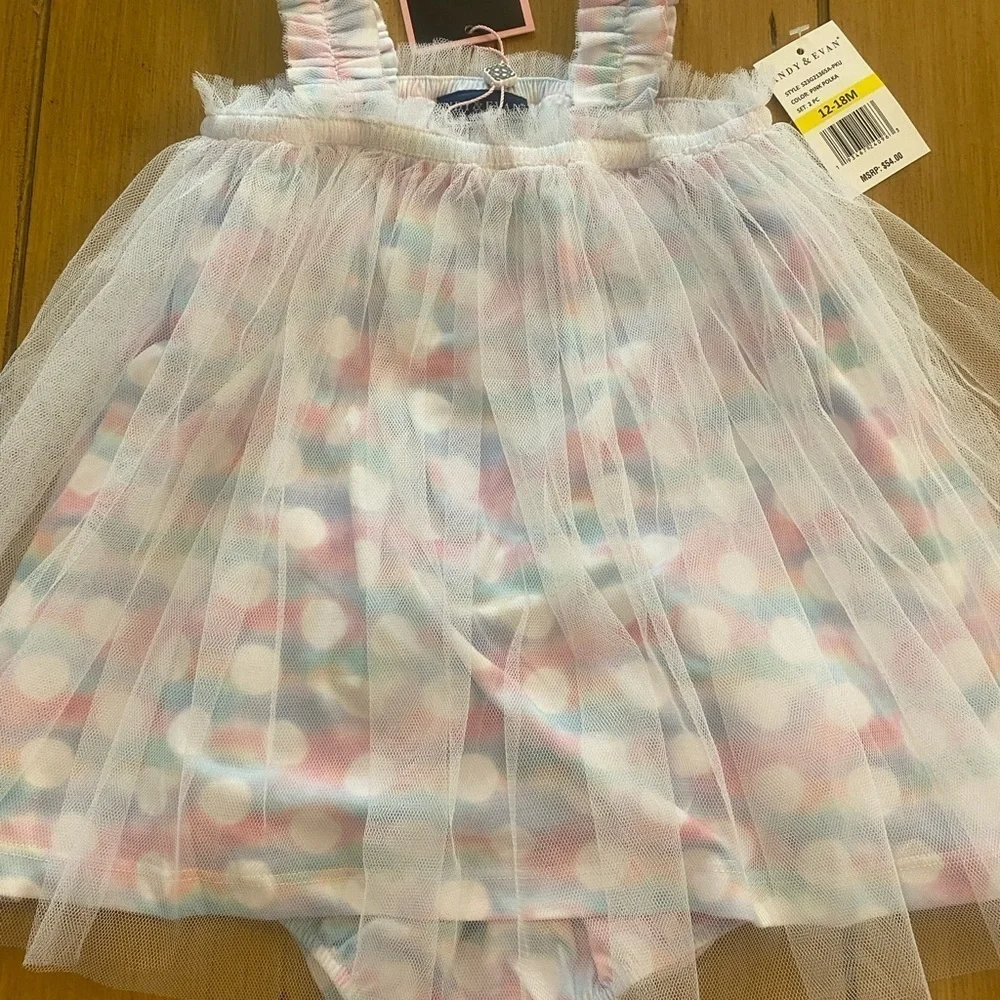 Infant Set Polka Pastel New 12-18 Months Pretty Andy & Evan